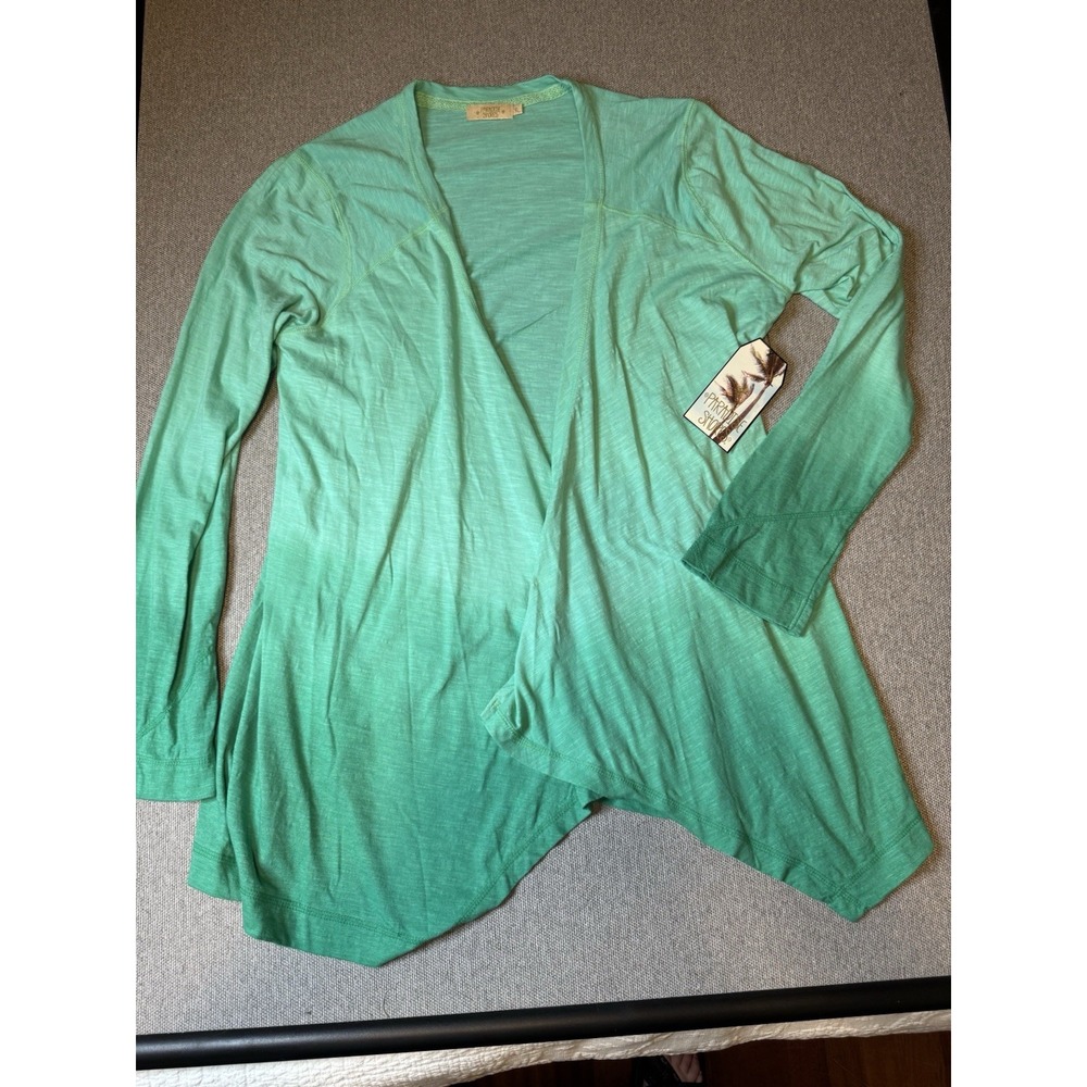 Paradise Shores Women's Mint Green Open Front Cardigan Sweater Size XL